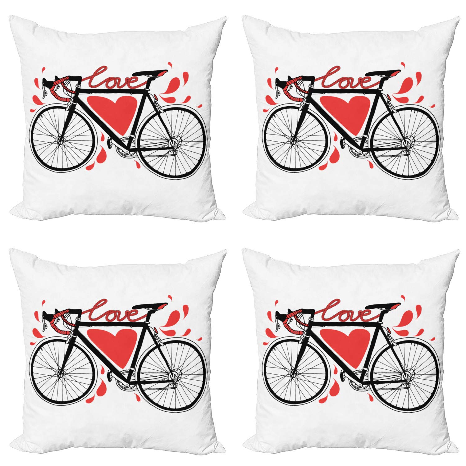 ABAKUHAUS Set Di 2 Federe Cuscini 60x60 Cm – Principessa, Pois Cuore, Rosa/bianco/fucsia