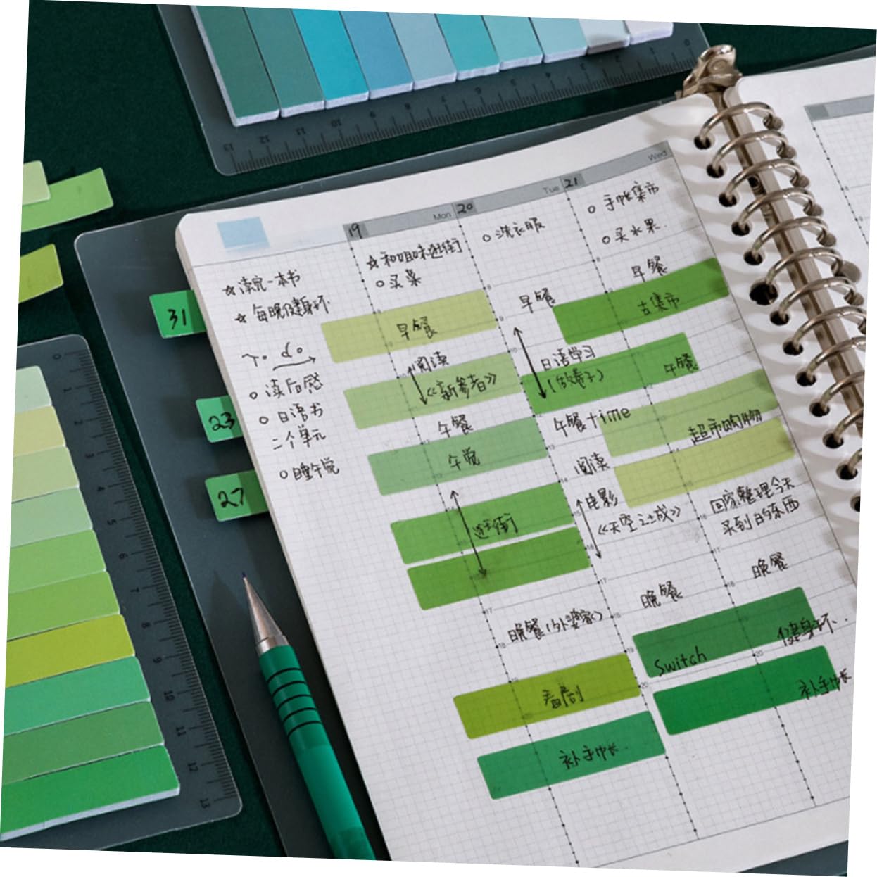 Gadpiparty 12 Sätze Portable Sticky Tabs Pastellfarben Durchsichtige Haftmarker für Notizen Seitenmarkierung und Bürobedarf Leicht für Zuhause