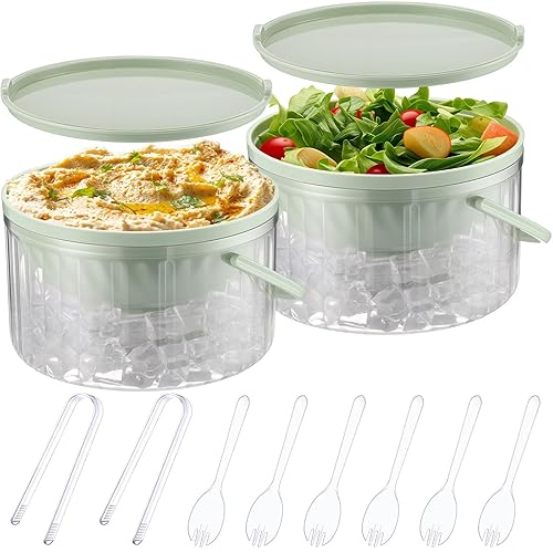 Hushee 2 Pack Chilled Dip Bowl 30oz Ice Serving Bowl