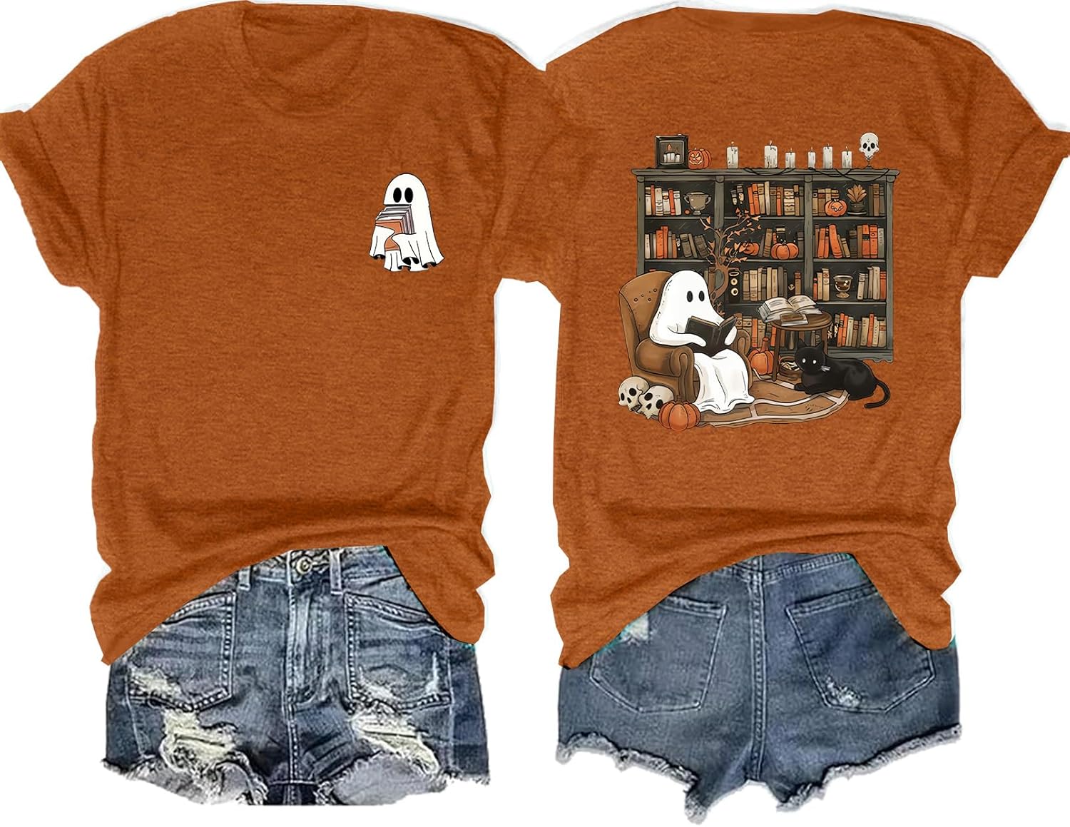 T-shirt Halloween, T-shirt Fête Halloween Squelettes, Chemise Halloween Drôle Rétro, Chemise Saison Fantasmagorique, Citrouilles Fantômes, Saison Fantasmagorique - France