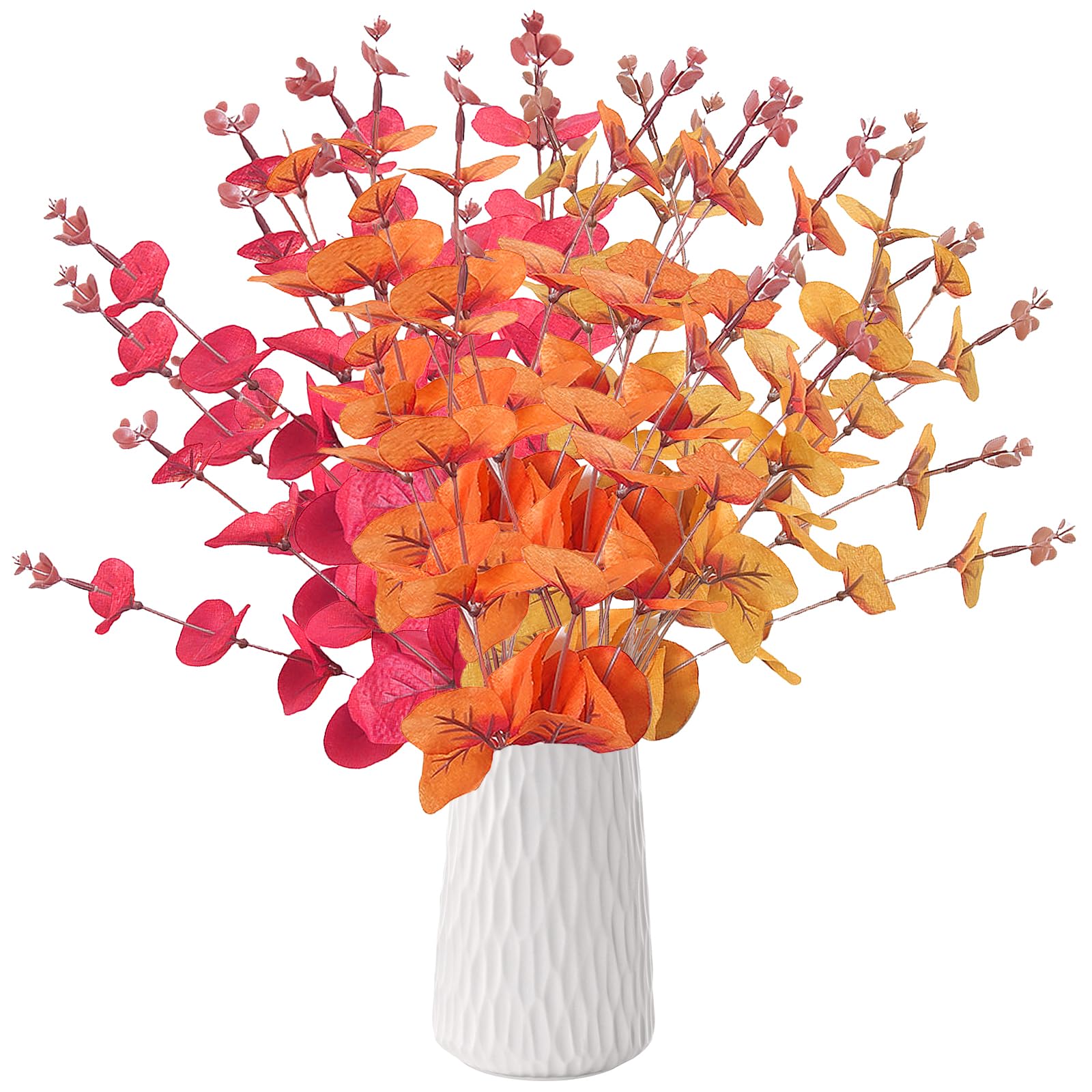 8 Bouquets Fleurs Artificielles Automne - Plastique Résistant UV - Déco Intérieur/Extérieur - 36cm