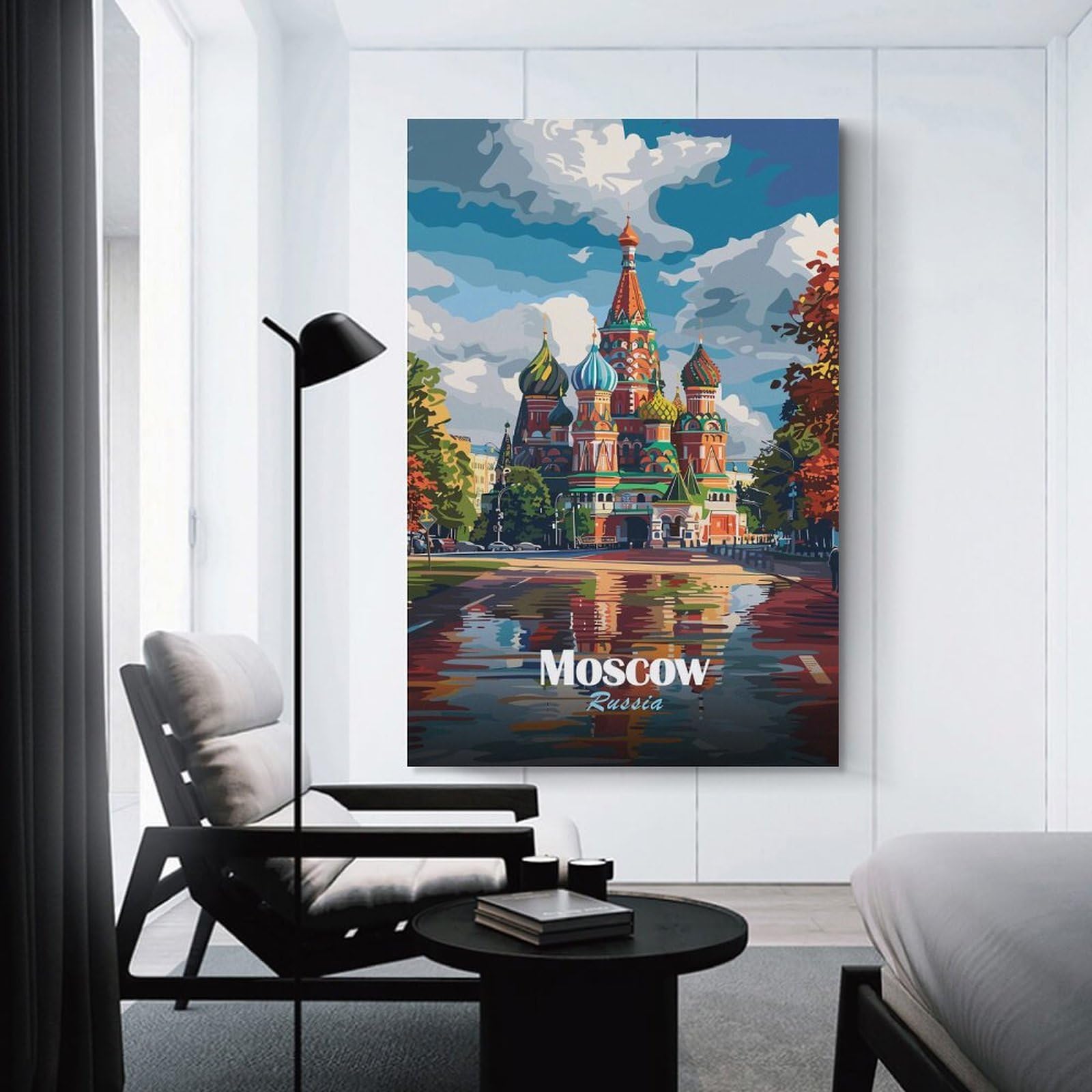 Junmoney St. Basils Cathedral Moscow Hanging Wall Art 08x12inch(20x30cm), for New Homes, Bedrooms Or Workspaces, Thoughtful Wall Decor for Art Lovers