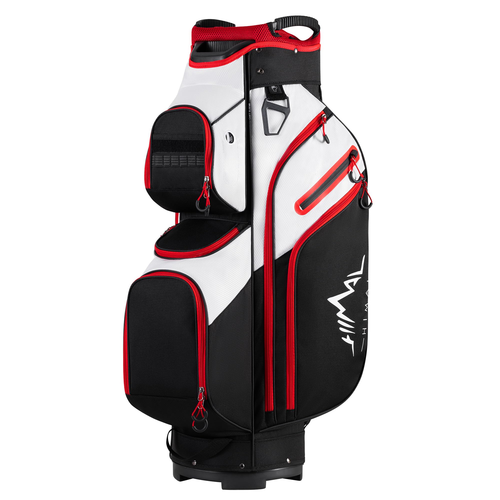 UNIHIMAL Golf Cart Bag, 15 Way Organizer Divider Top with Handles and Rain Cover (Black-White)