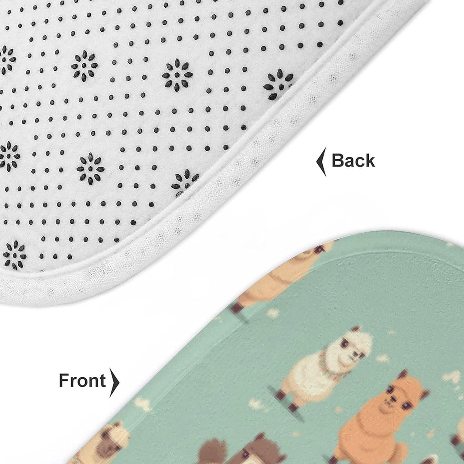 Anti-Skid Floor Mats 3 Piece Set,Alpacas Printed Coral Fleece Bathroom Mats U-Shaped Contour Mat Toilet Seat Cover for Bathroom, Tub, Shower, Kitchen 19.7"x31.5"