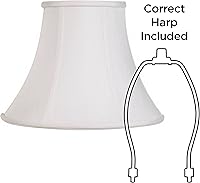 Vista 6 de Pantalla de lámpara de campana mediana blanca de 7 pulgadas superior x 14 pulgadas inferior x 11 pulgadas de inclinación x 10.5 pulgadas de alto