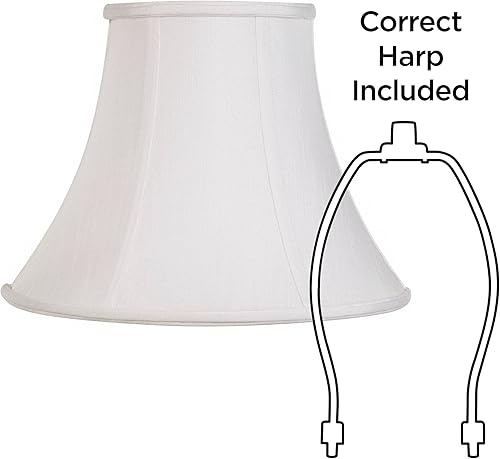 Miniatura 6 de Pantalla de lámpara de campana mediana blanca de 7 pulgadas superior x 14 pulgadas inferior x 11 pulgadas de inclinación x 10.5 pulgadas de alto