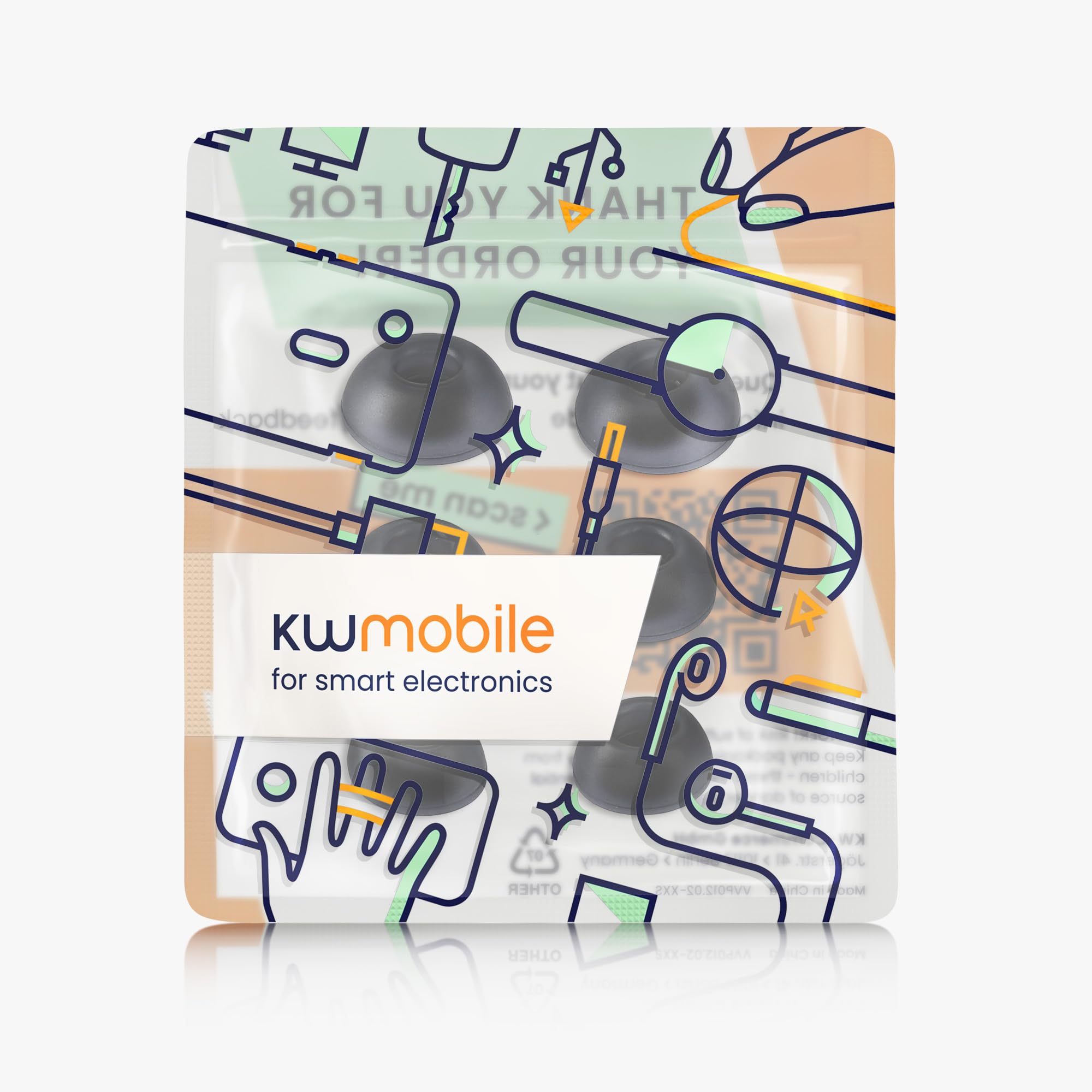 kwmobile 6 x silikonowe końcówki do słuchawek JBL Live Pro 2 TWS, wymienne końcówki douszne do słuchawek dousznych, niebieskie