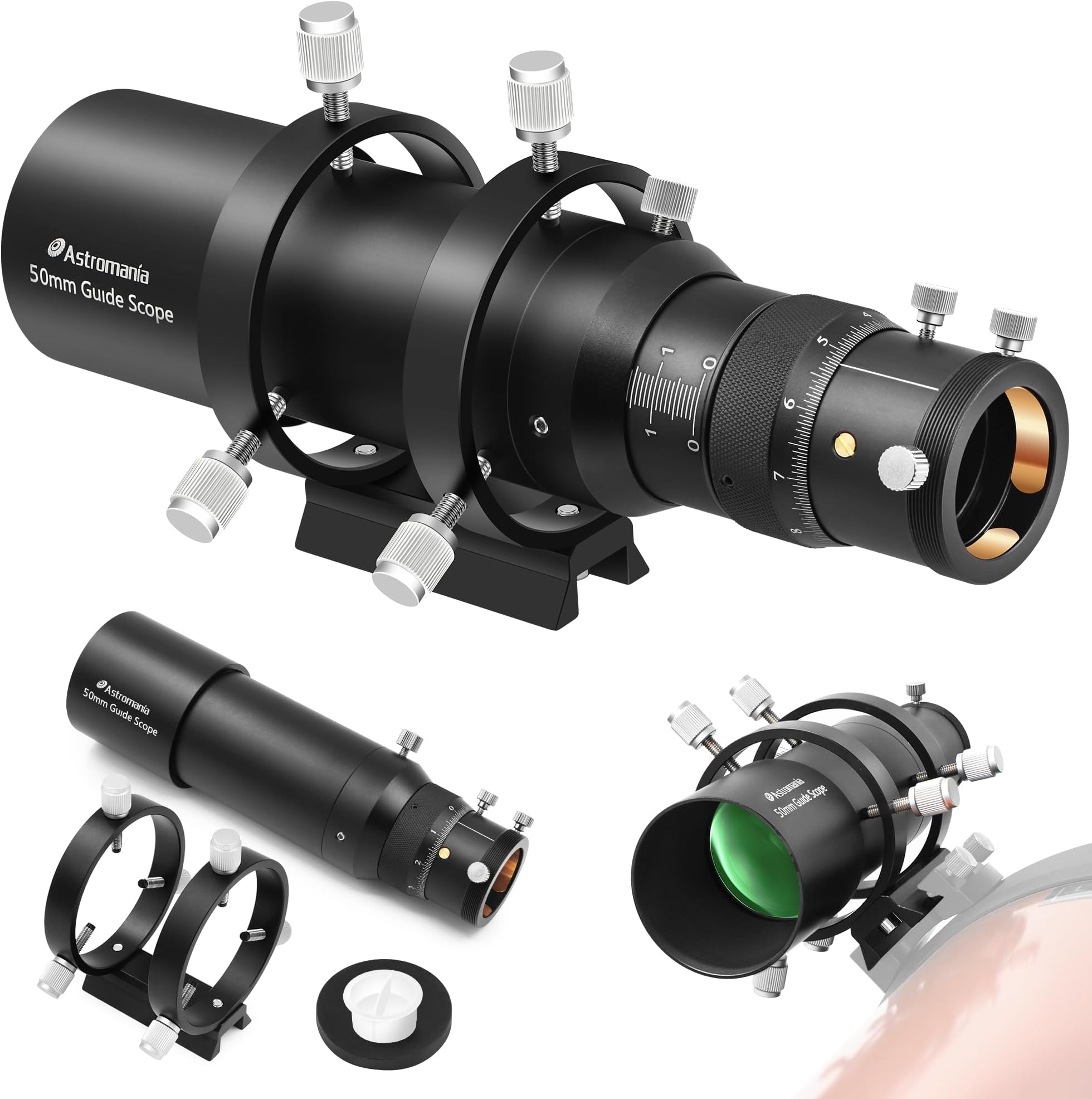 Astromania 50mm Compact Deluxe Finder & Guidescope Kit with 1.25" Double Helical Focuser - Guiding with The Mini-Guide Scope: So Astrophotography is Easier and Less Equipment
