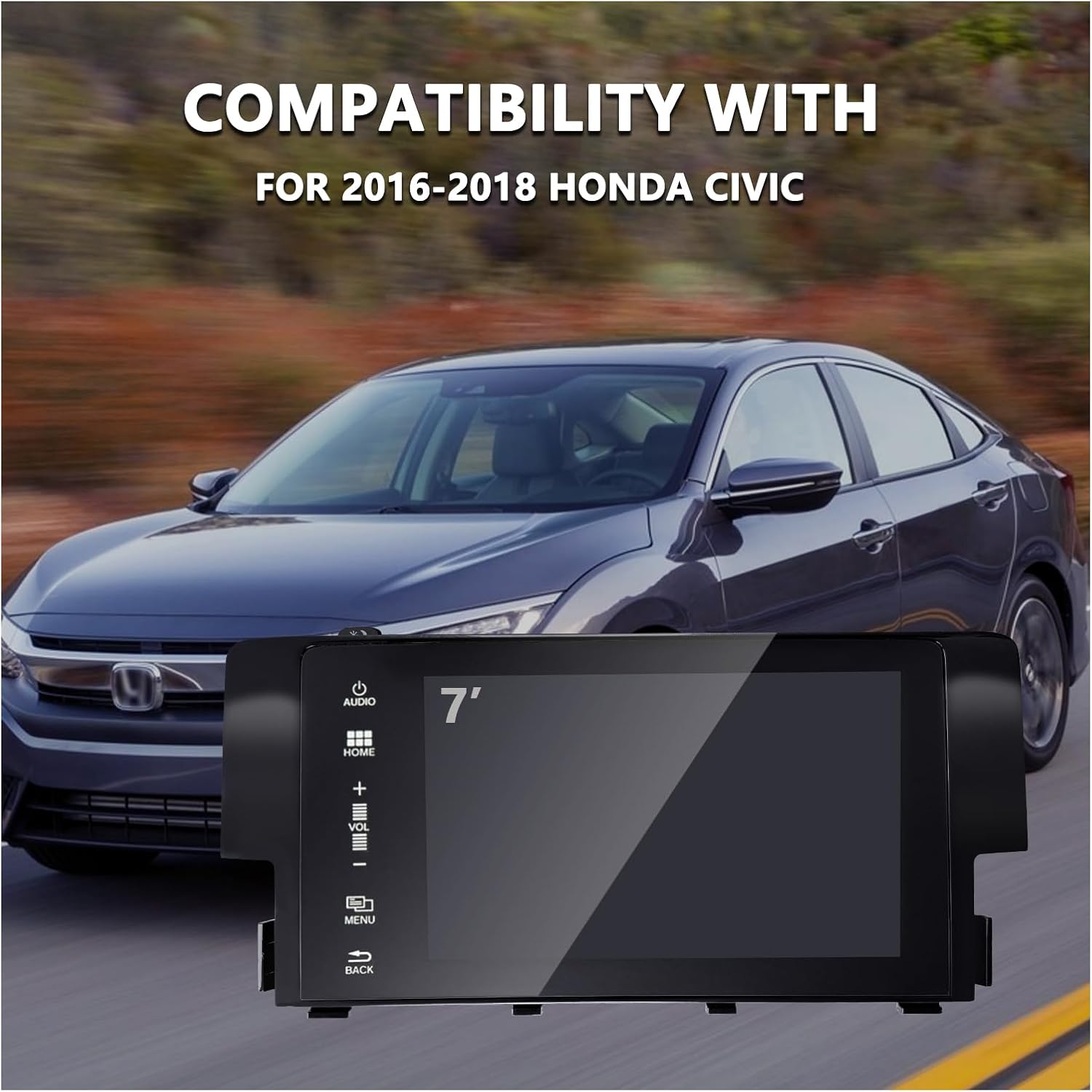 7" Display LCD Touch Screen Navigation Digitizer Radio Fits for Honda Civic 2016 2017 2018 Replace# 39710 -TBA-A11 39710-TBA-A21 39710-TBA-305