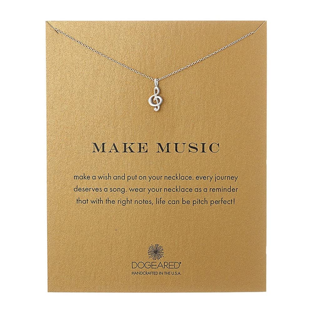 JOYIDDelicate Music Note Pendant Necklace Simple Lovely Clavicle Necklace for Women Music Lover Musican Gifts with Meaning Card