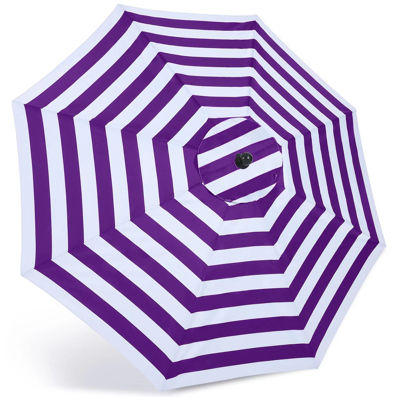 ABCCANOPY 9ft Outdoor Umbrella Replacement Top Suit 8 Ribs (Purple&amp;White)