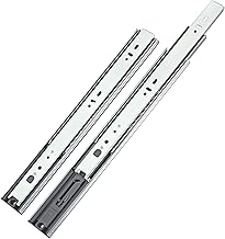 LOOTICH Push to Open Coulisses à Rebond pour Tiroirs Pousser pour Ouvrir 350 mm avec Roulement à Bille Extension Totale de Tiroir Glissière de Tiroir Capacité de Charge 35kg (1 set)