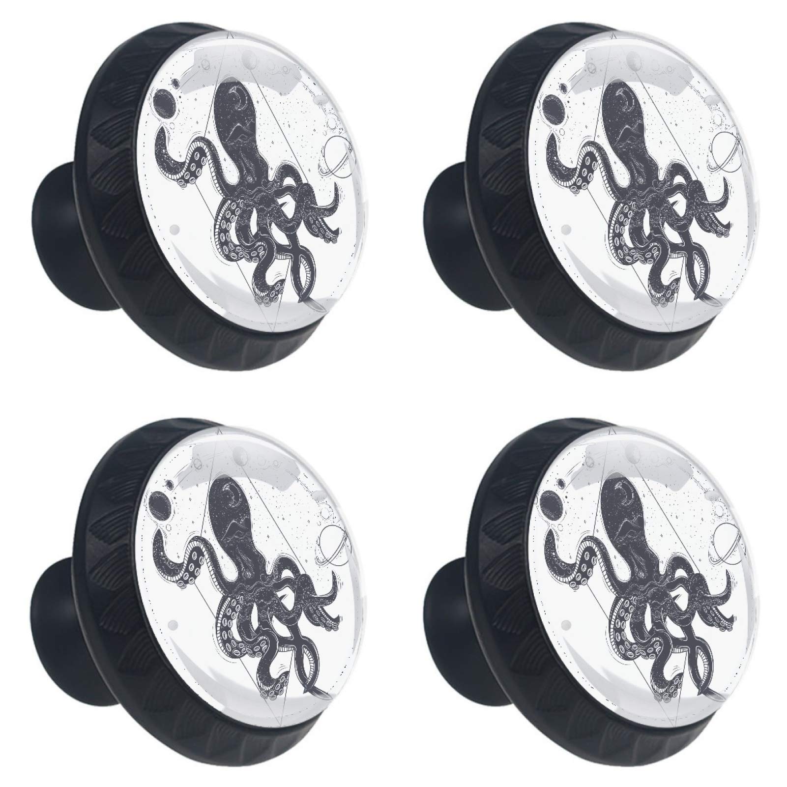 Boutons de meuble ronds en verre Octopus Cosmic Planètes pour tiroir