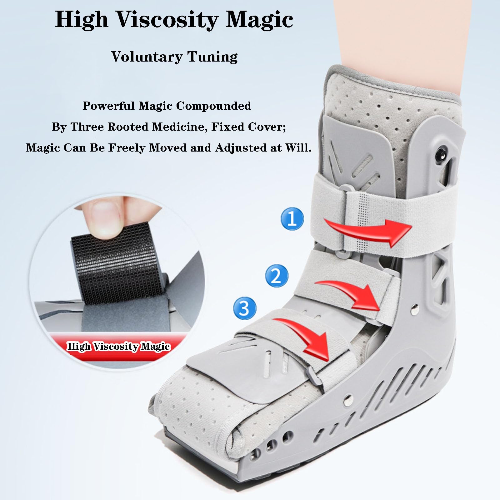 SFKLYU Inmovilizador Ortopédico para Dormir, Bota Inflable para Caminar, Férula Nocturna para Fascitis Plantar, Ideal para Lesiones de Esguince de Tobillo O Pie y Bota para Fracturas,B Left,L