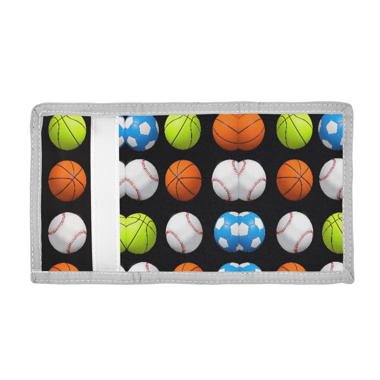 ALAZA Kids Wallets for Boys Girls Toddler Trifold Wallet Children Small Various Balls with Zipper Coin Pocket