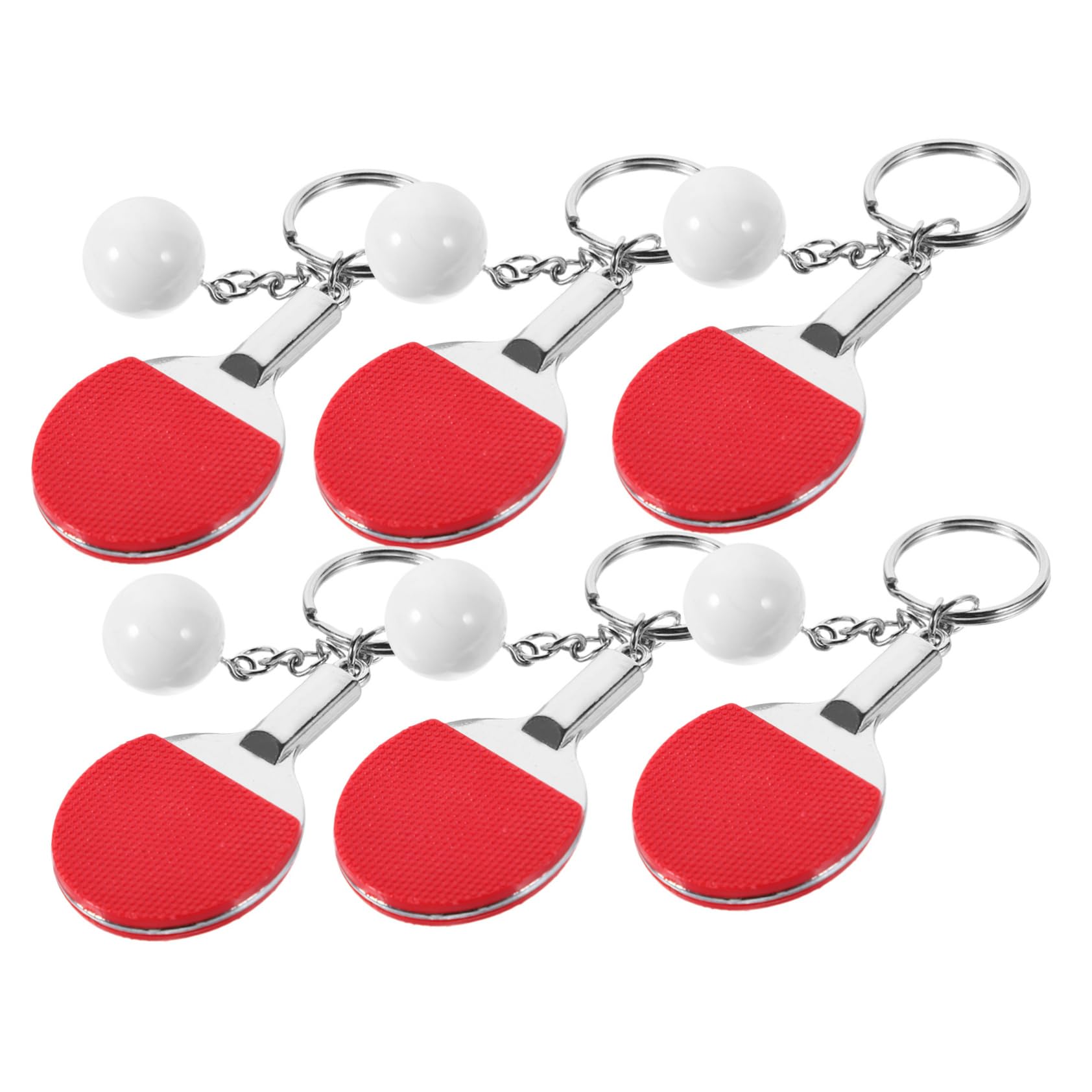 6 portachiavi a tema tennis da tavolo, decorazione per borse, bomboniere e appassionati, design durevole e creativo per gli amanti dello sport, 37427