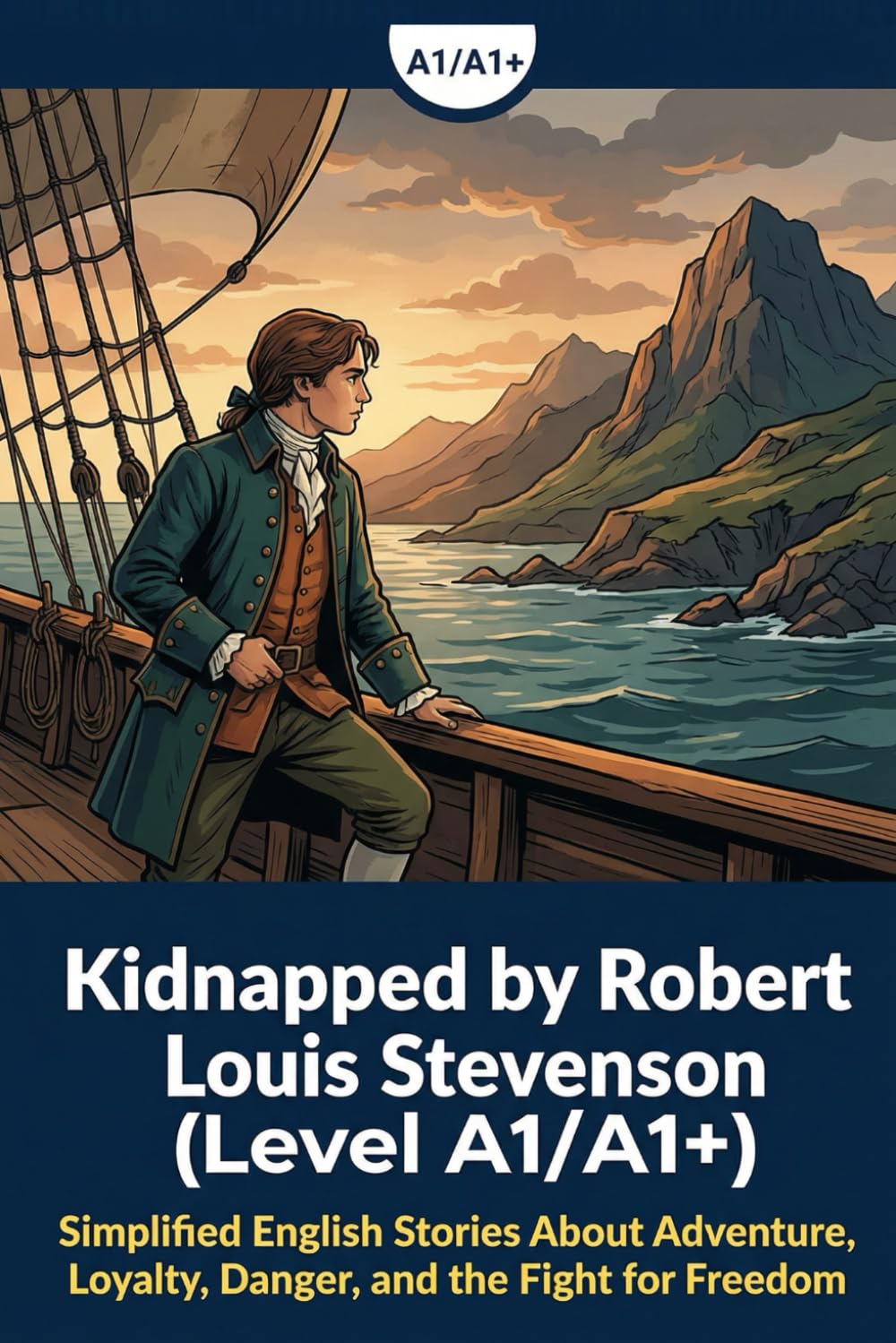 Kidnapped by Robert Louis Stevenson (Level A1/A1+): Simplified English Stories About Adventure, Loyalty, Danger, and the Fight for Freedom
