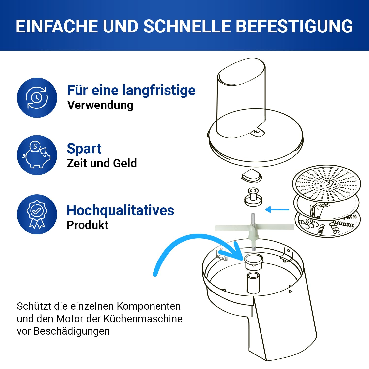 VIOKS SET 2x Mitnehmer Küchenmaschine Ersatz für Bosch 00091027 Flügel | für Durchlaufschnitzler MUM4 MUM8 MUZ8DS1 MUZ4DS2 MUZ4DS3 091027 Cookit