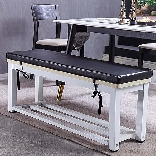 Miniatura 4 de ZHOUZHOU Cojín de banco de cuero para exteriores o interiores, para jardín, patio, suave, de 23.6 x 11.8in, resistente al agua, antideslizante,