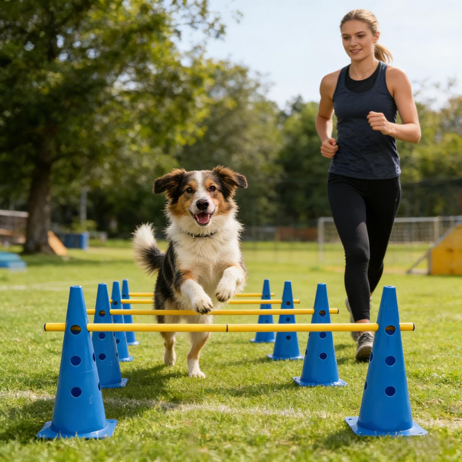 Sprzęt do agility dla psów Przenośne akcesoria dla pupili | Sprzęt agility na zewnątrz dla małych psów dla Szczeniaka i na Zawody Zabawę Ćwiczenia w Domu na Zewnątrz w Parku