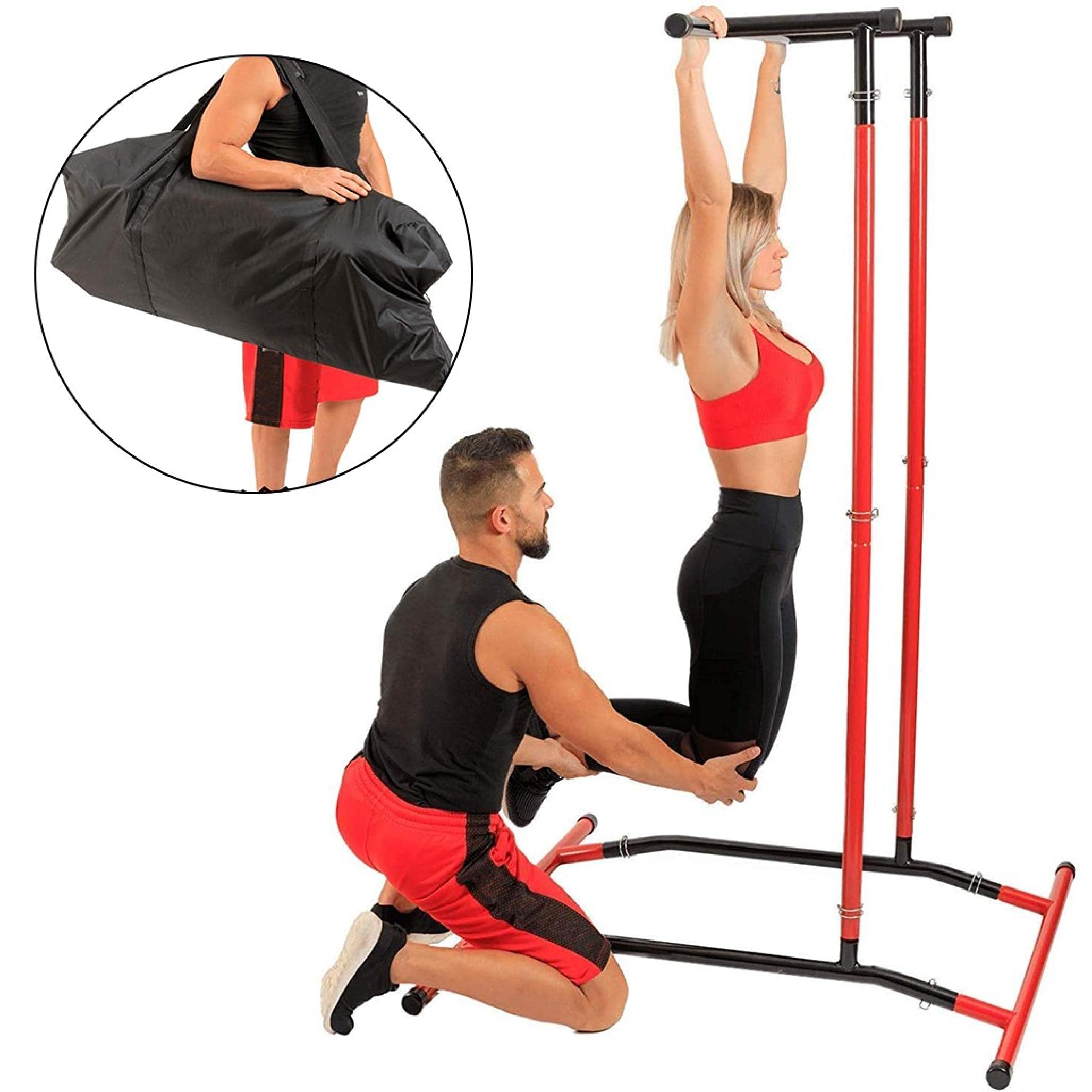 LOVSHARE Dip Pull Up Station Adjustable Power Tower Dip Station Multi