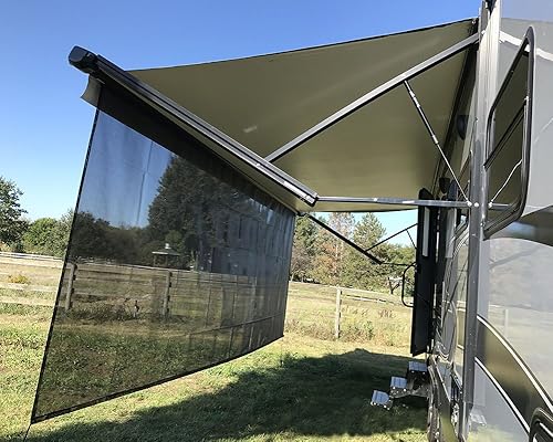 Miniatura 2 de Tentproinc Toldo para caravana, 8 x 13 pies, 3 pulgadas, pantalla de malla negra, kit completo de parasol, toldo para caravana, bloqueador UV de