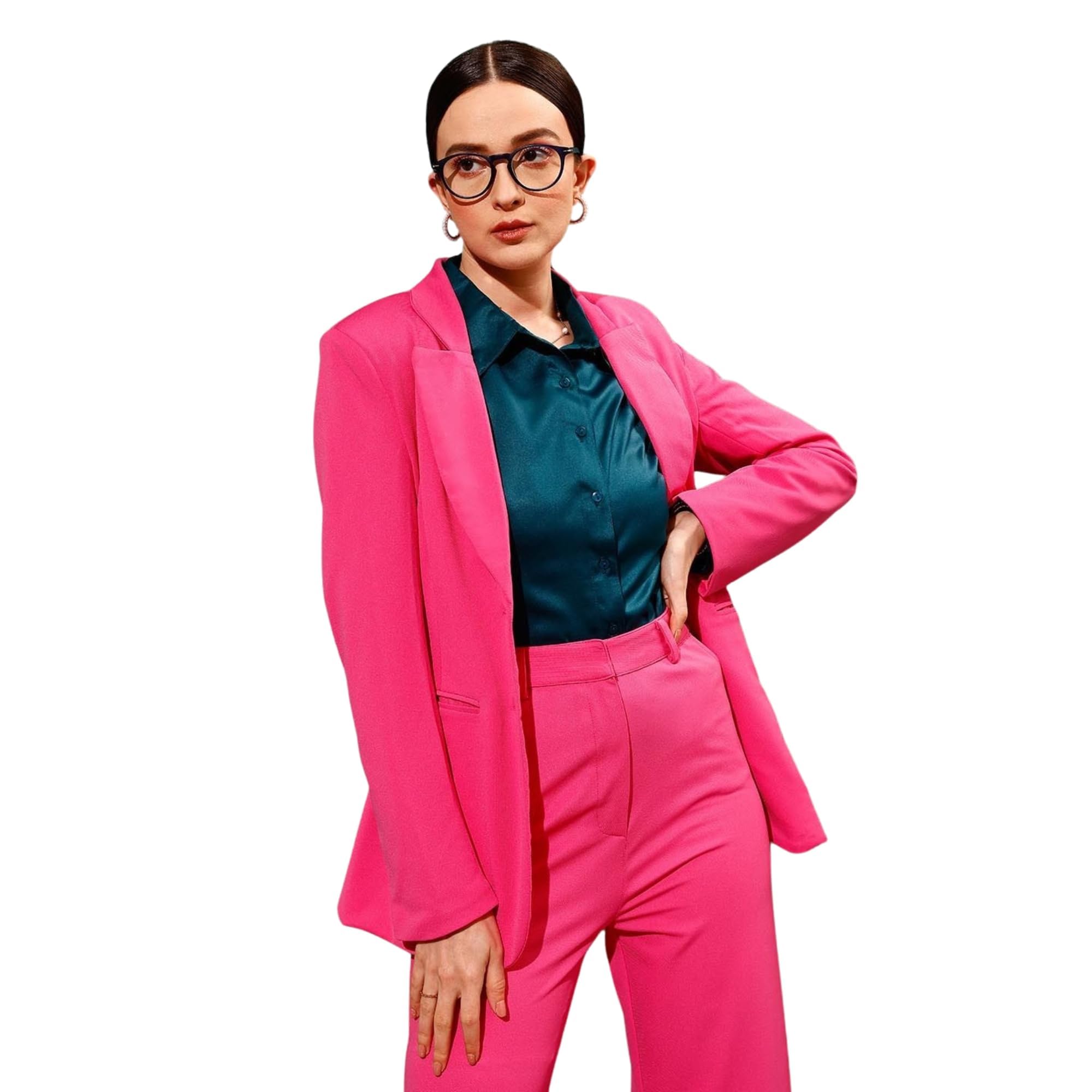 street9 Solid Double Breasted Casual Women Blazer (Pink) | BLZ00005409-picture-17