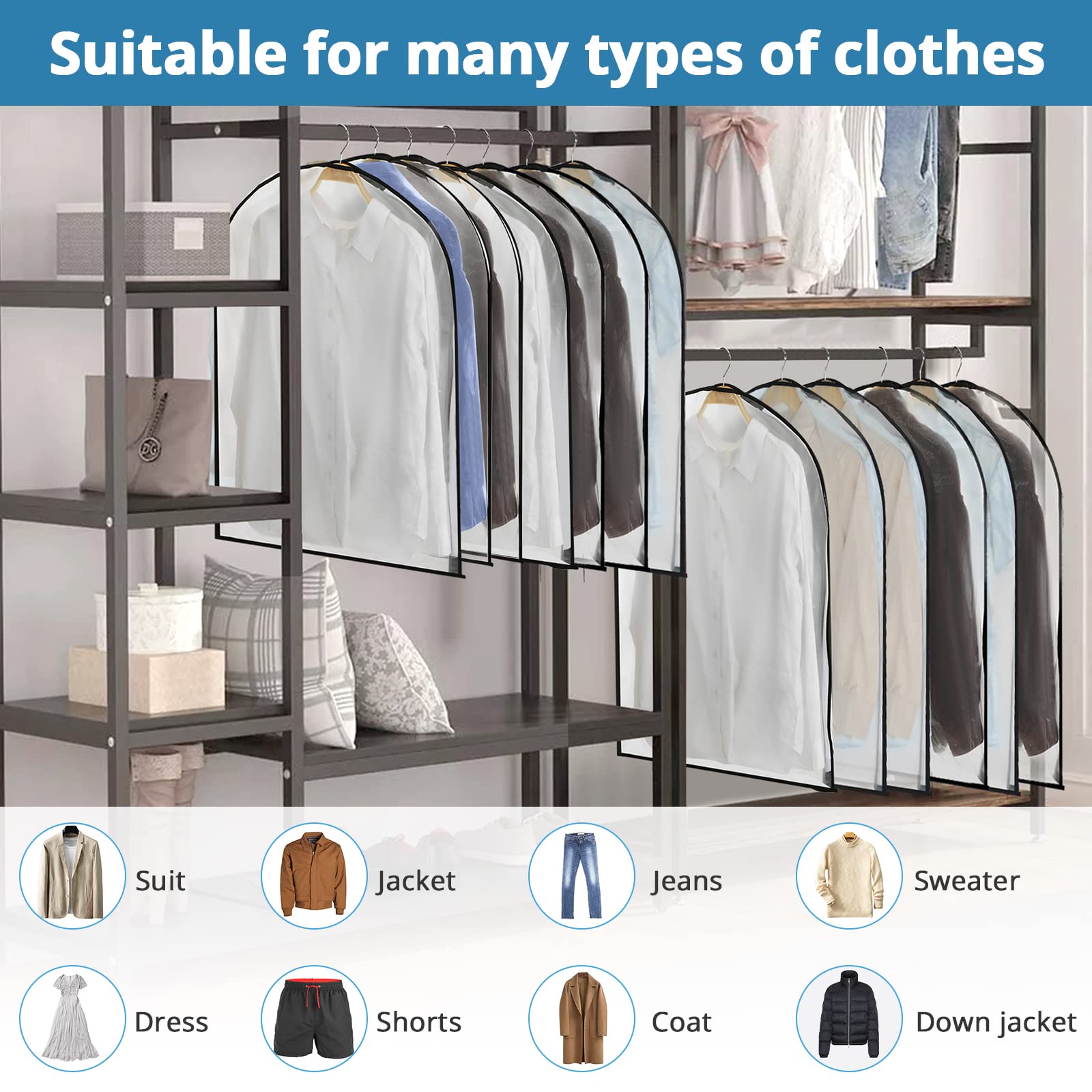 Sac Costume Réutilisable Sac De Costume Réutilisable - Housse Protection 60x100cm - Fermeture éclair - Anti-poussière Protection Costumes Voyage