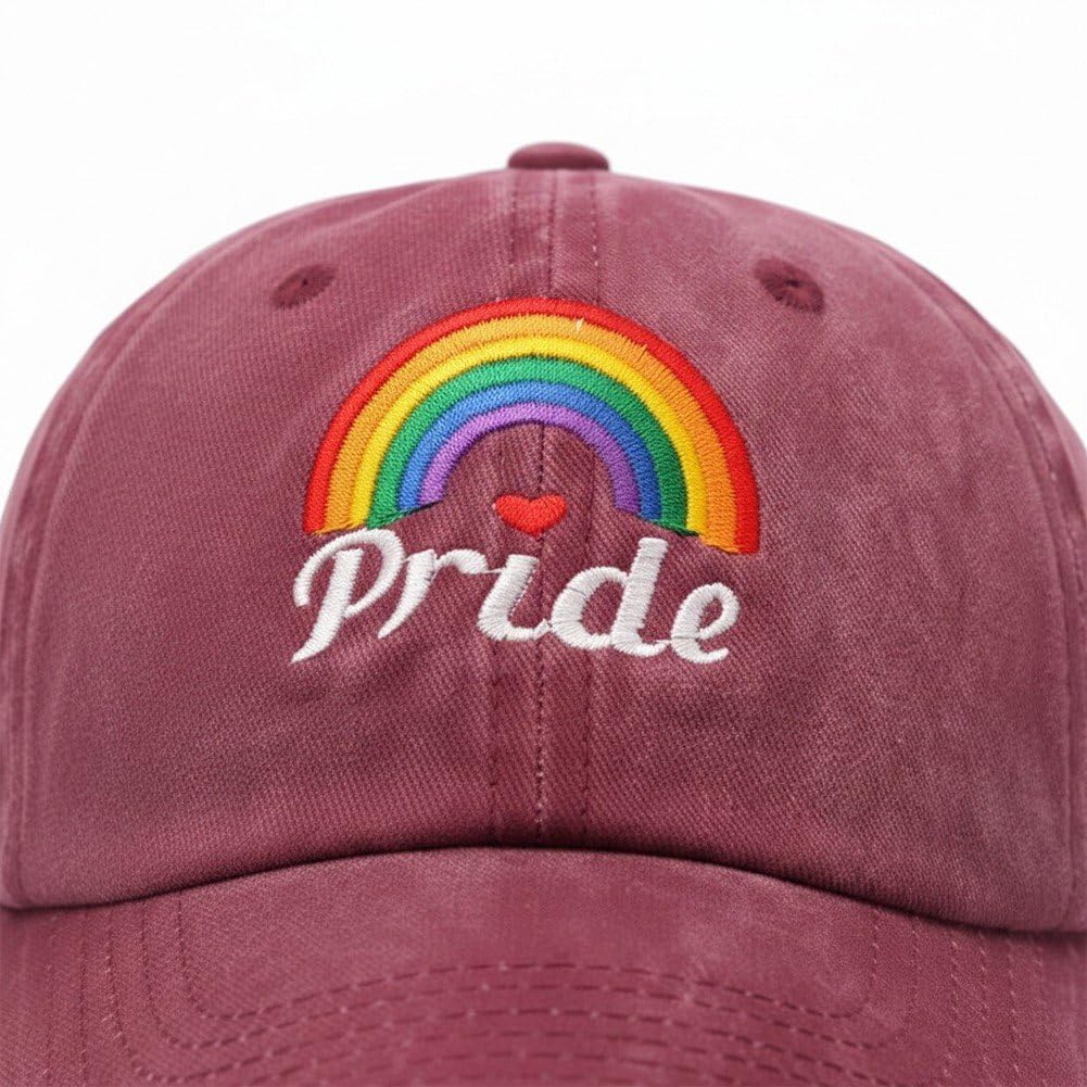 Duma tęczowa haftowana czapka z daszkiem moda lgbt czapka unisex sportowa czapka do biegania wędkarstwo golf na zewnątrz