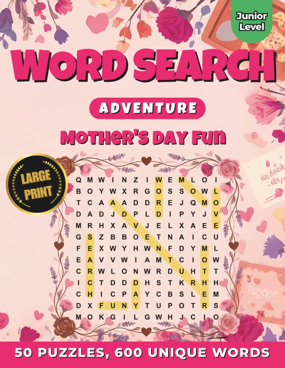 Word Search Adventure: Mother's Day Fun: 50 Puzzles & 600 Words | Large Print Word Finds for Kids 6-10