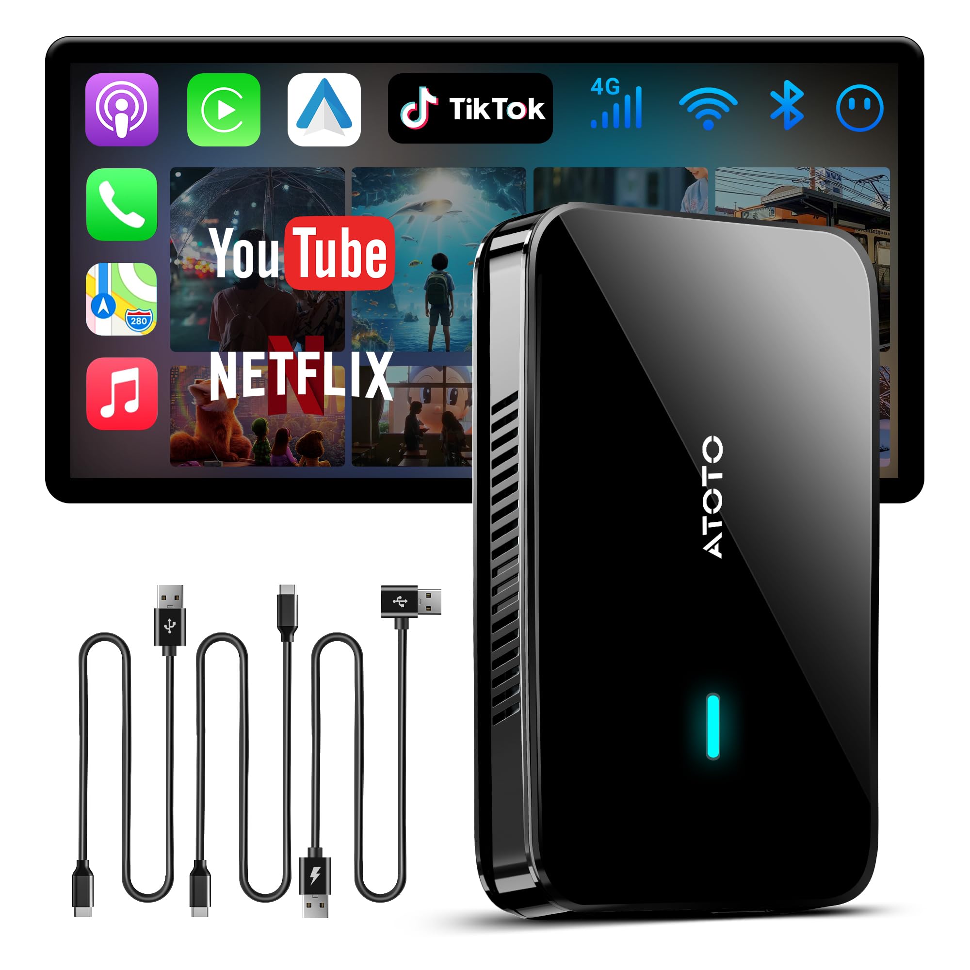 Amazon.co.jp: 【2026 新型 】ワイヤレスCarPlay Ai Box AIボックス