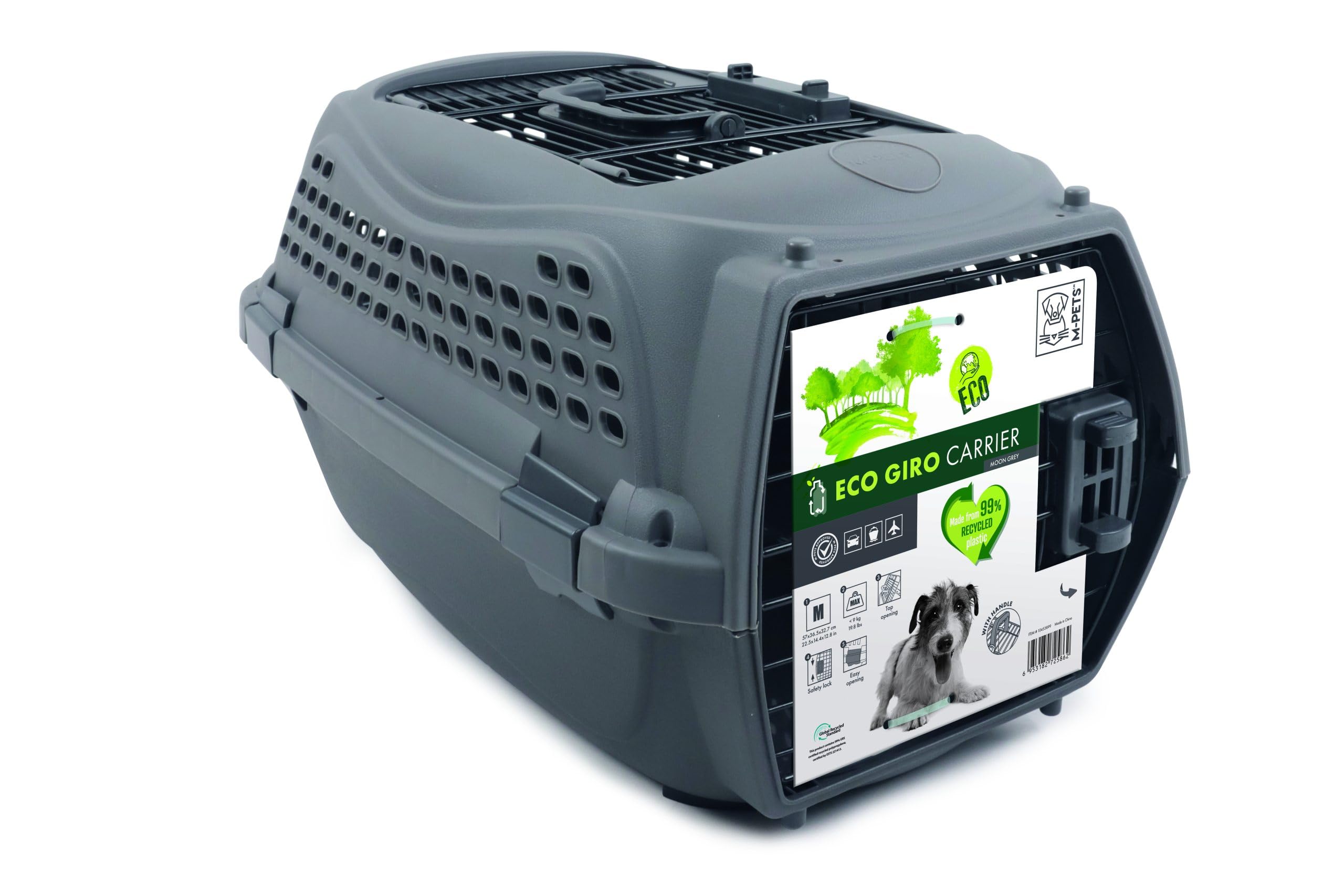 MPETS Sac de Transport Eco Giro M Chat Gris foncé Plastique