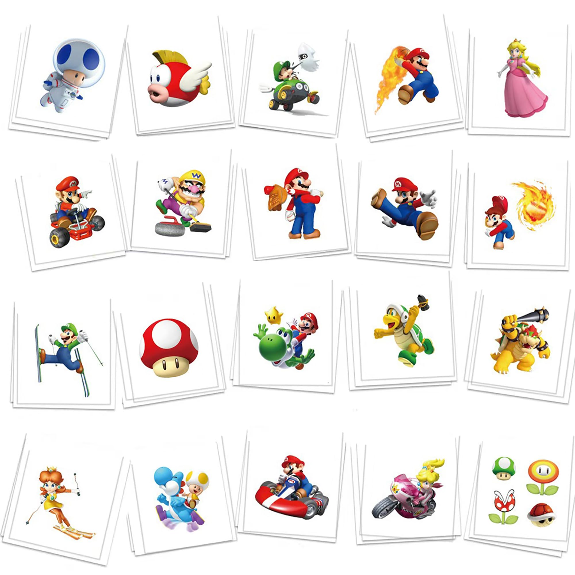 Temporary Tattoos for Teen, 60pcs Birthday Party Supplies Decoration Favors Cartoon Stickers for Boys Christmas Prizes