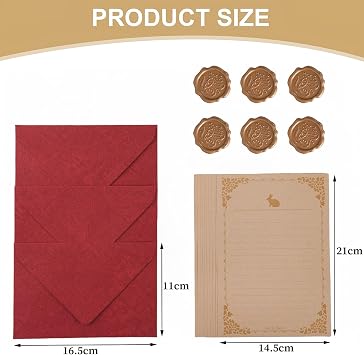 Letter Writing Set Vintage Letter Writing Paper and Envelopes Vintage Writing Set with 40 Letter Paper 12 Vintage Envelopes 12 Sealing Wax Stickers for Love Letters, Invitations & Thank You Cards