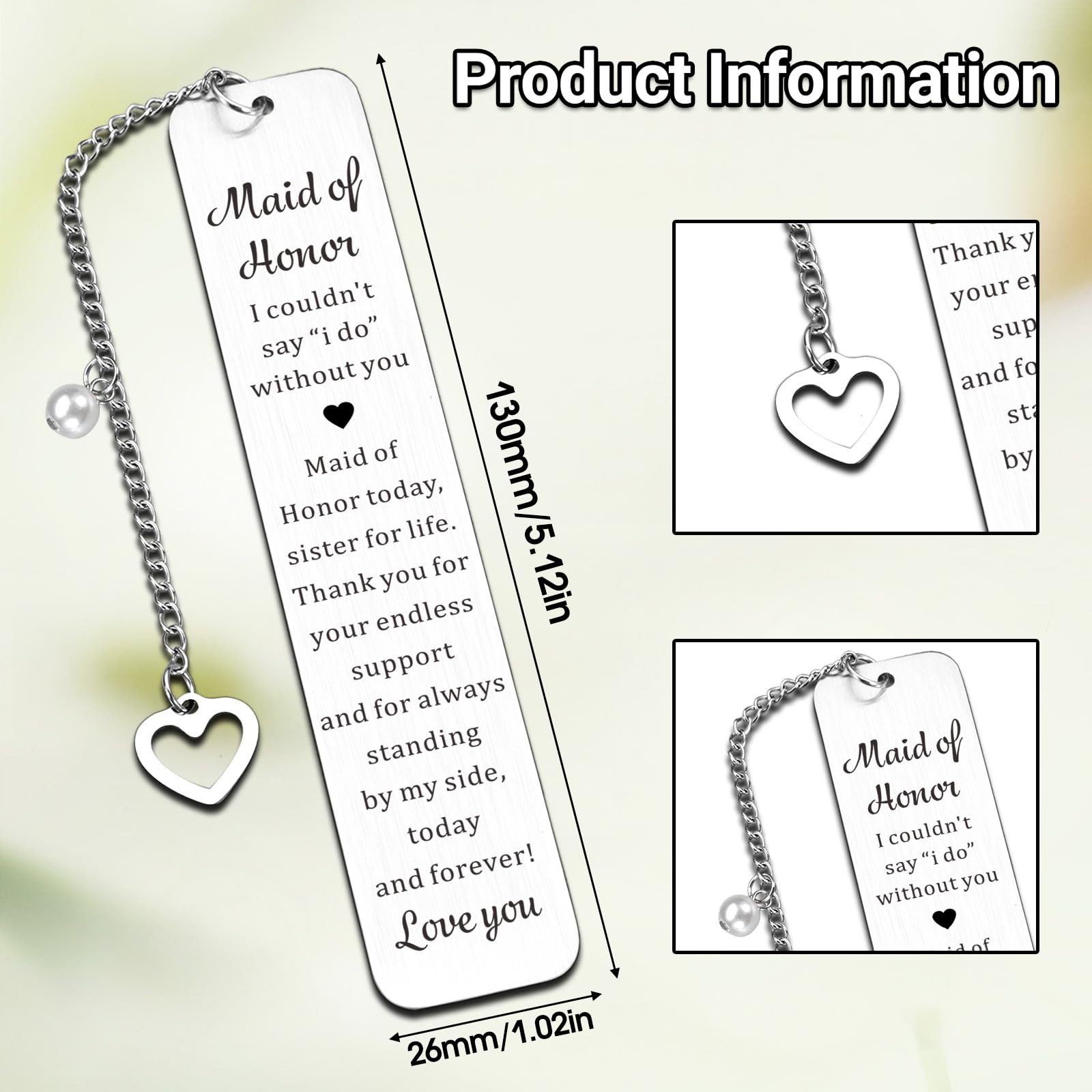 Maid of Honor Gifts Bookmark, Bridesmaid Gift from Bride, Maid of Honor Proposal Gifts, Bridesmaid Proposal Gift, Bridal Shower Bachelorette Party Wedding Present for Maids of Honors Bridesmaids