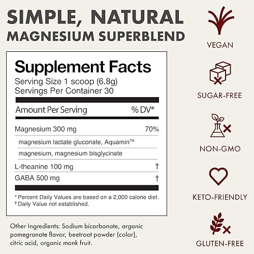 Miniatura 2 de Ned - Mellö Magnesium Superblend - Mezcla de bebida de suplemento de polvo de magnesio con glicinato de magnesio natural y L teanina, 30 porciones -