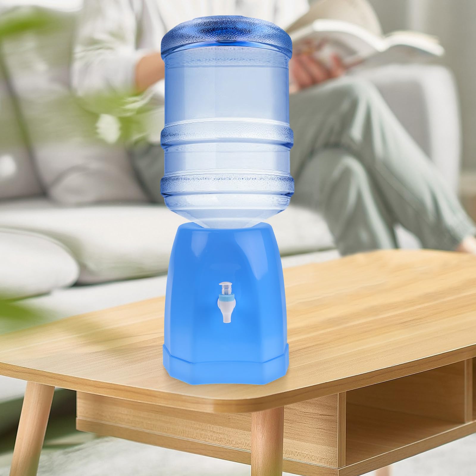 Housoutil Dispensador Tamaños de Garrafas Diferentes Moderno Diseño de Necesidad Soporte Agua de Plástico Azul Compatible de Herramientas para para Uso Hogar