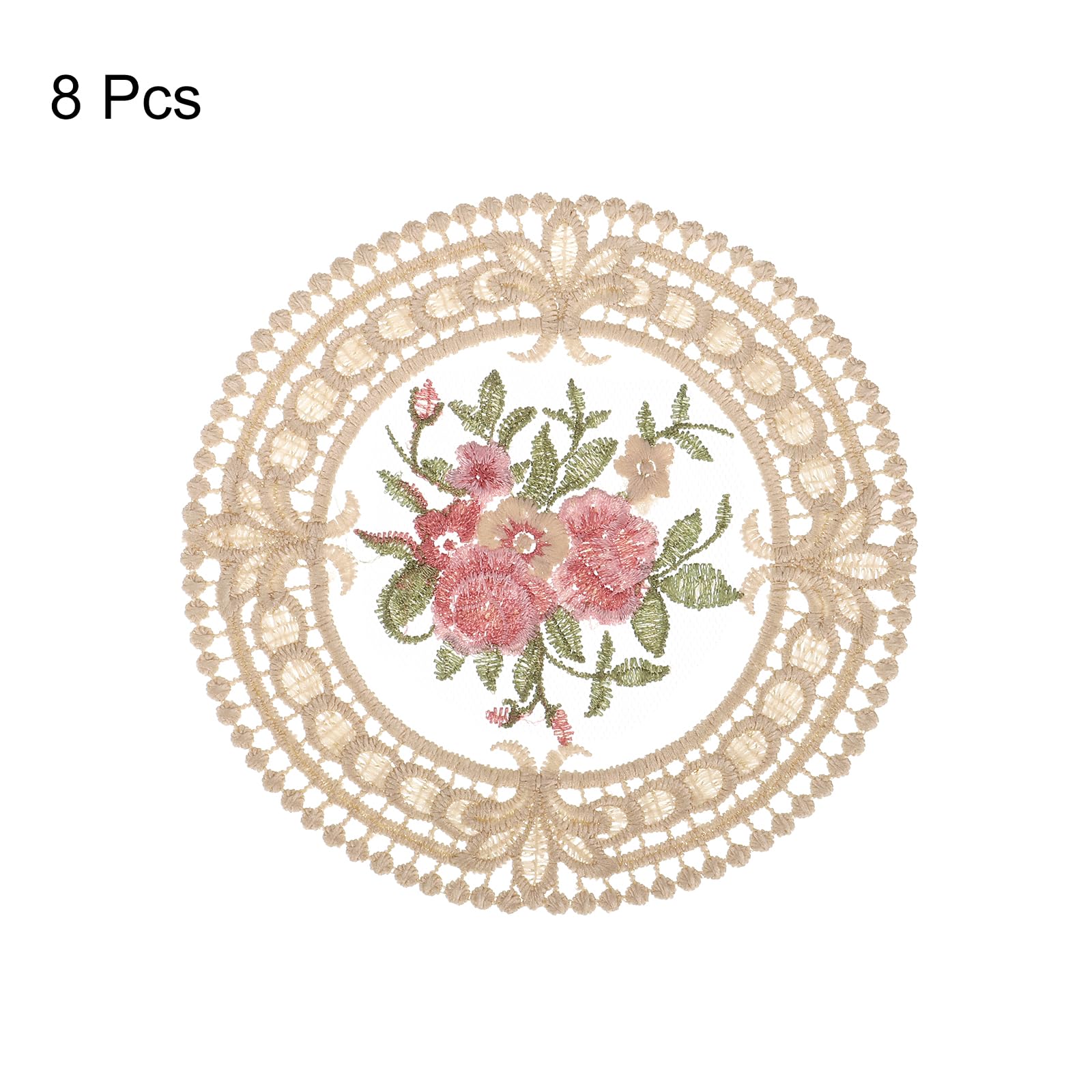uxcell Fabric Coasters, 8pcs 4.7", Polyester Crochet Coasters - Image 3