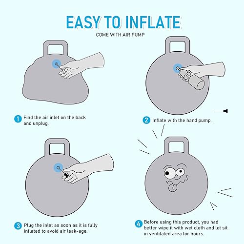 Miniatura 7 de U&C Planet Hoppity Hop - Bola de salto de 20 pulgadas con mango para niños de 5 a 9 años, pelota de salto para sentarse y rebotar con bomba