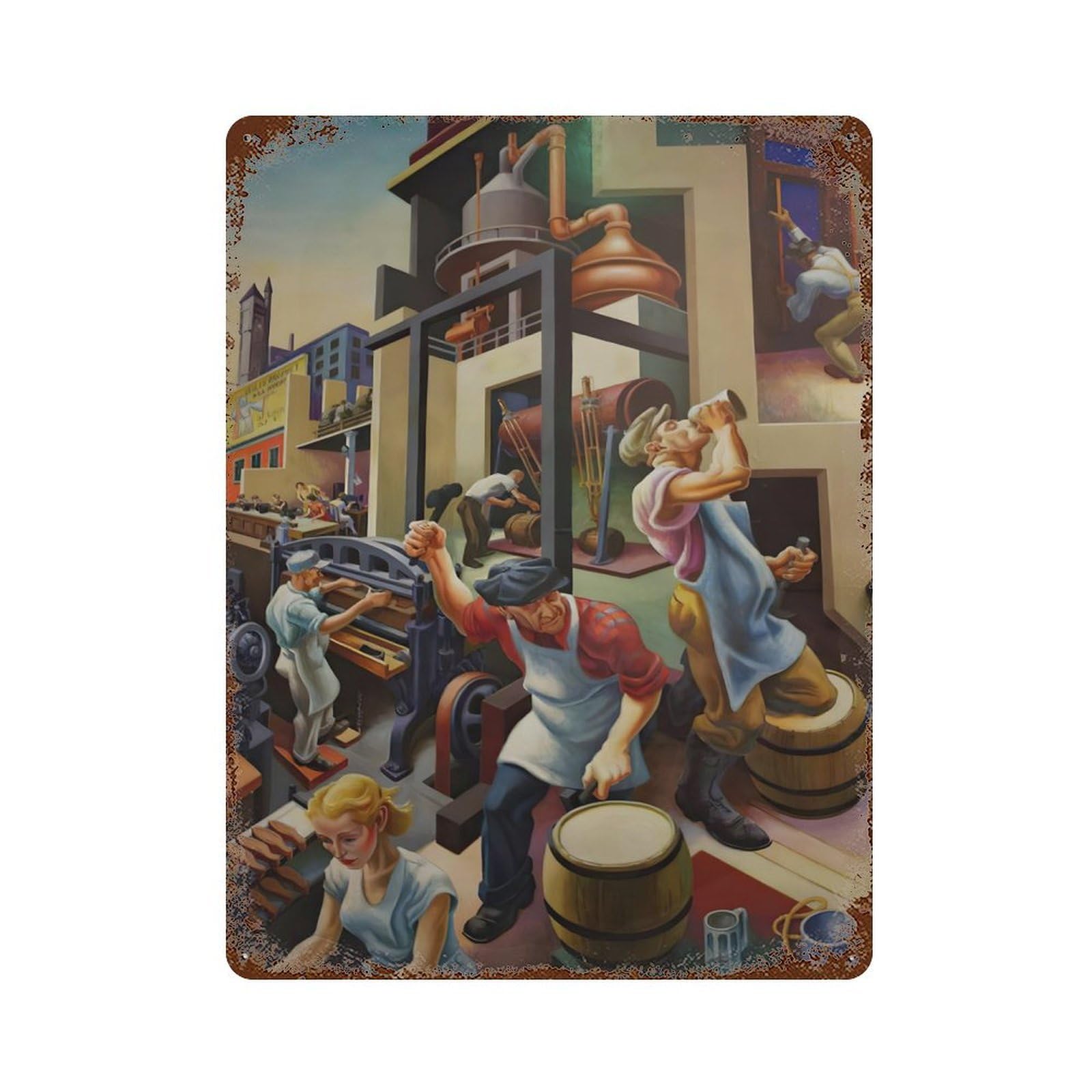 xiaoxiaoshen Thomas Hart Benton (12) Wall Decor Art Metal Tin Poster Modern Home Decor Art Home Bar Shop Decorations Vintage Sign 40x30cm