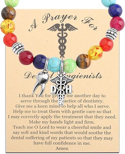 WSNANG Regalo de dentista regalo de RDH pulsera de higienista dental registrada para higienista dental regalo de oración dentista regalos de