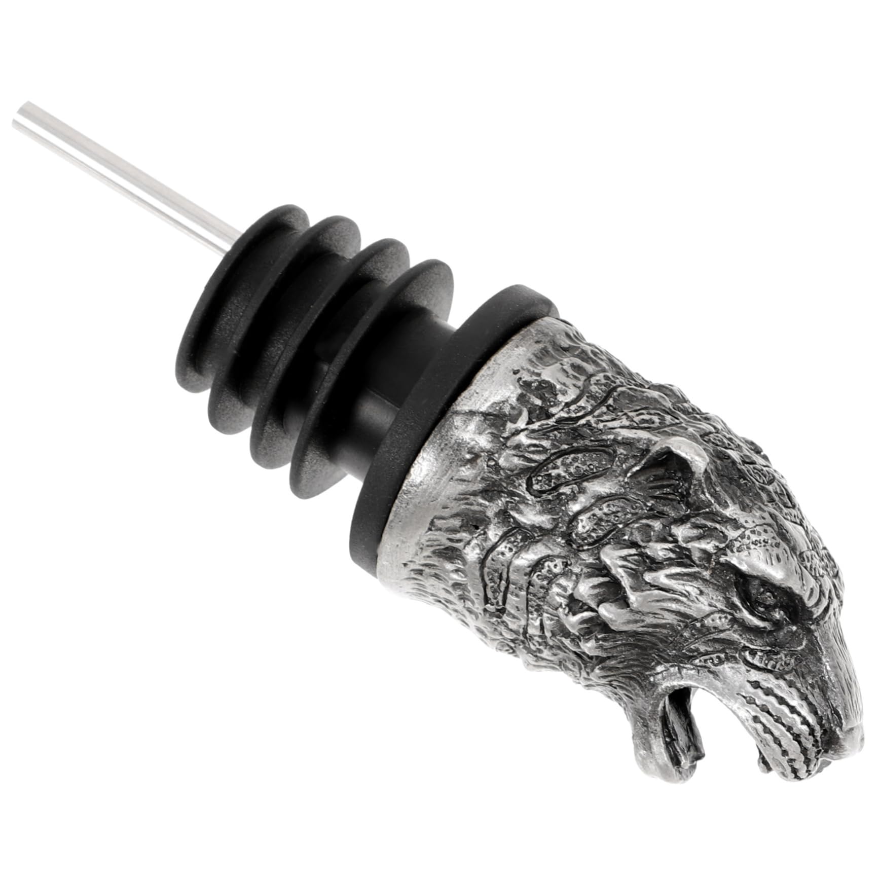 GRIRIW Tiger Head Bottle Stopper Alloy Wine Pourer for Liquor Decanters Animal Wine Spout Accessory
