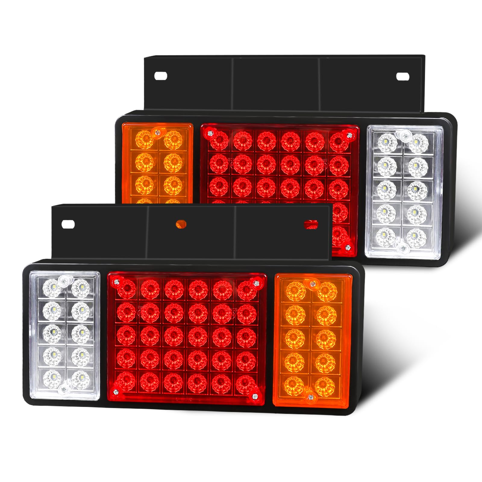 2PCS Trailer Tail Light Kit 50 LED Truck Running Brake Turn Signals Reverse Lights for 12 Volt Truck Boat Snowmobile Trailer Pickup RV Camper UTV UTE Vans