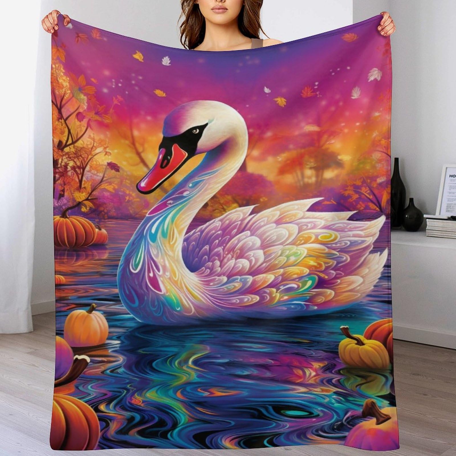 Plaid cygne doux pour canapé : profitez de soirées cocooning et confortables