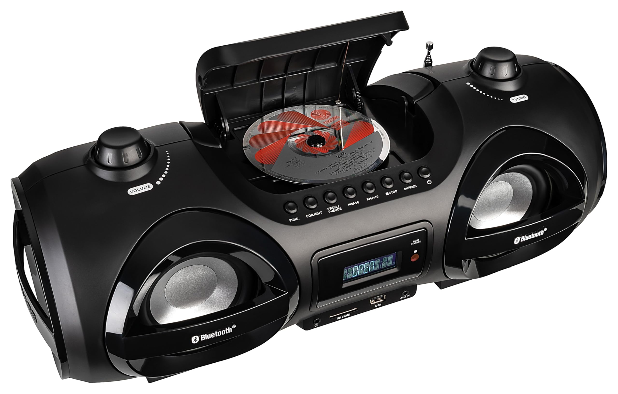 Reflexion CDR900BT Ghetto-Blaster FM AUX, Bluetooth, CD, SD, FM, USB Noir
