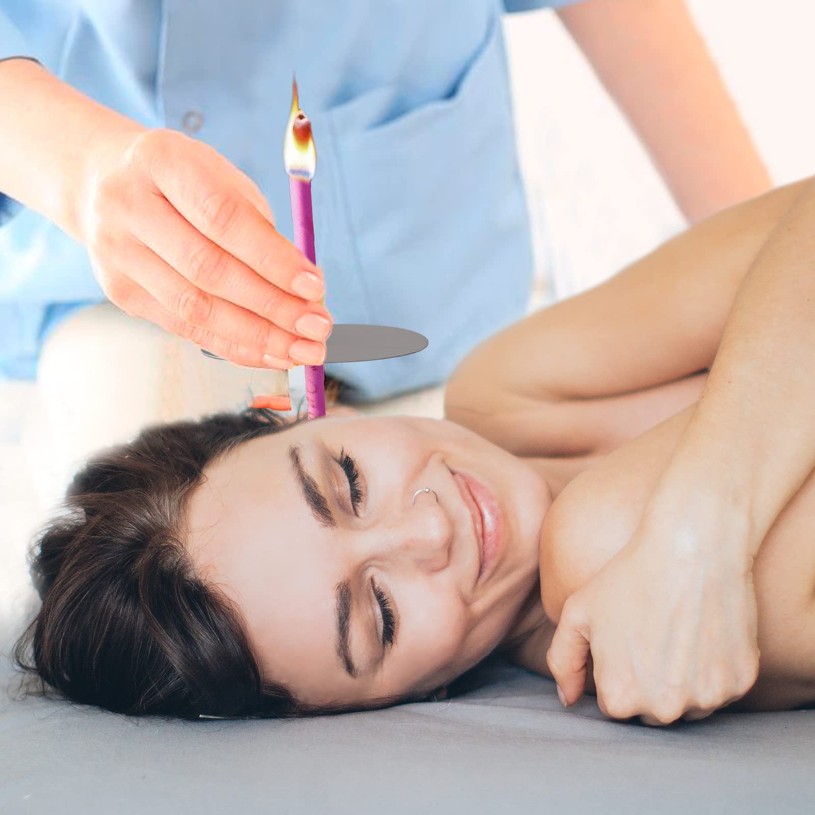 20 Pezzi 8 Diverse Fragranze Coni per Orecchie,25cm Cono Orecchie Cerume con 10 Dischi Protettivi e Tampone di Cotone,per Rimuovere la Cera Dell'orecchio,Relax e Pulizia