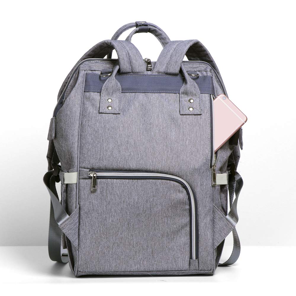 Mochila con bolsa de pañales de momia, Mochilas grandes para bebés unisex Mochila de viaje multifunción para mamá y papá con correa de cochecito con