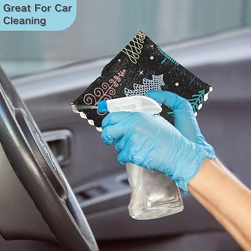 Miniatura 6 de KLL Christmas Tree Black Microfiber Drying Towels for Car Detailing Cute Kitchen Tea Towels Farmhouse Kitchen Hand Towels Absorbent Dish Towels for