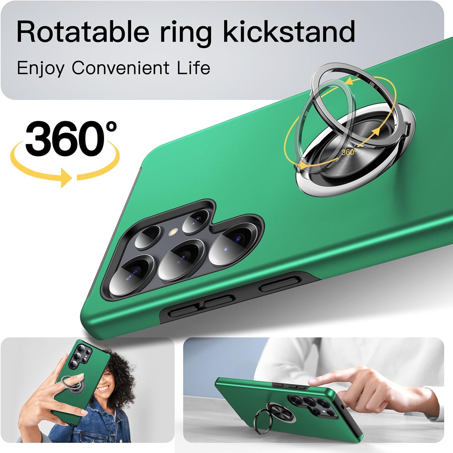 Anqrp Designed for Samsung Galaxy S25 Ultra Case, Built-in [15Ft Drop Protection][Heat Dissipation] Shockproof Military Grade Protection,for Samsung Galaxy S25 Ultra Case,Green - Image 3