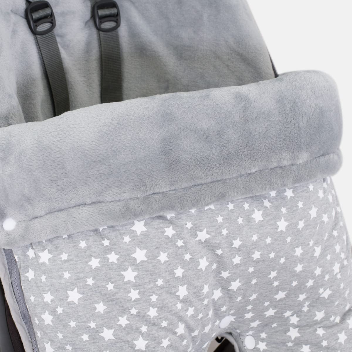 JYOKO KIDS Saco para cochecito compatible con Stokke, cam cubo, Quiny mood (WHITE STAR, POLAR)